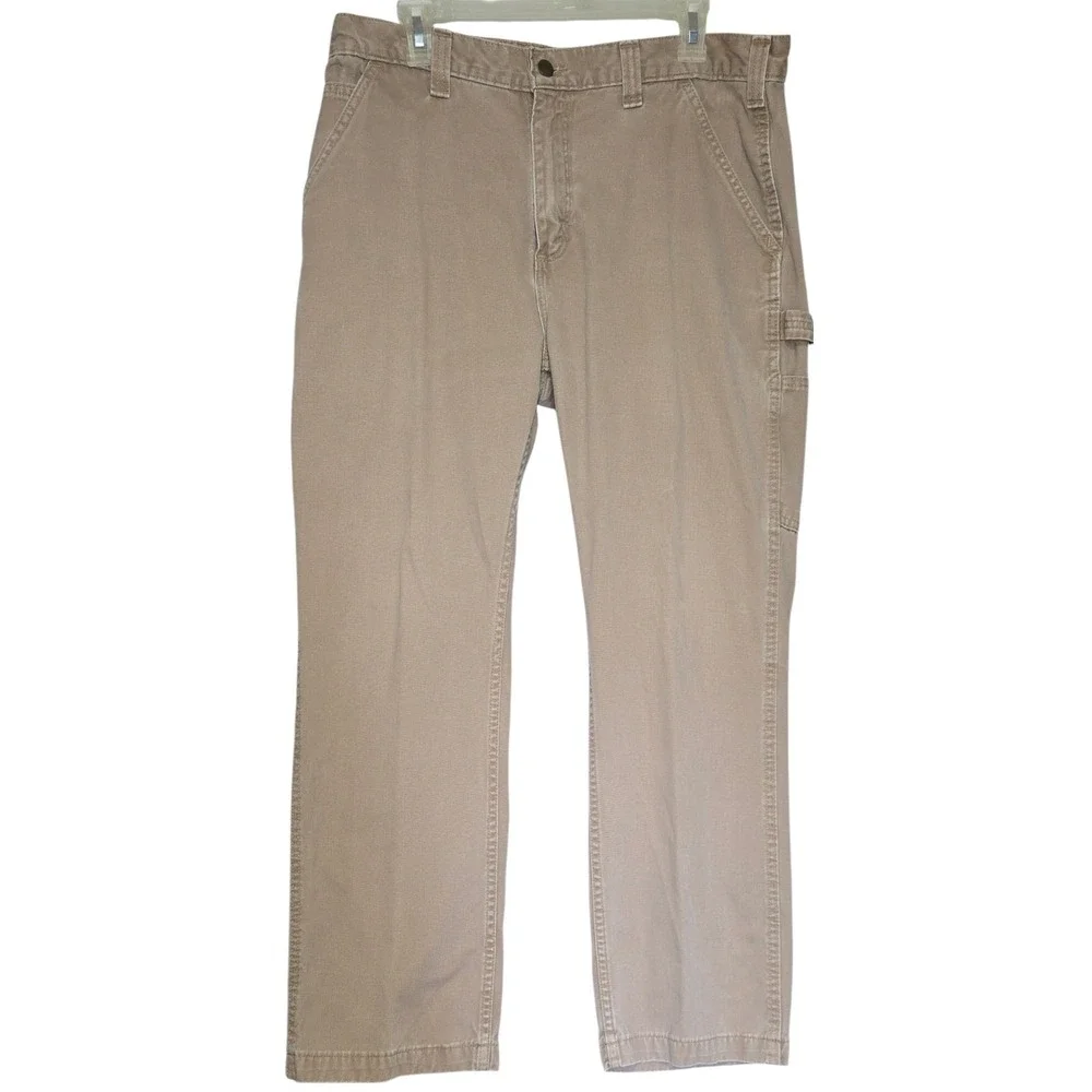 Carhartt Khaki B324 CARPENTER WORK JEANS Utility Canvas Size 36x30